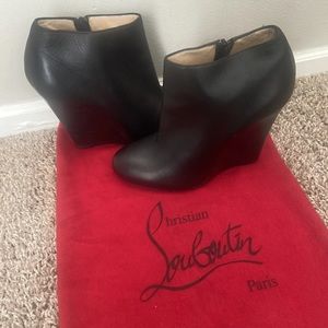 Black Christian Louboutin boot Wedge. Euro size 36/ U.S. size 6